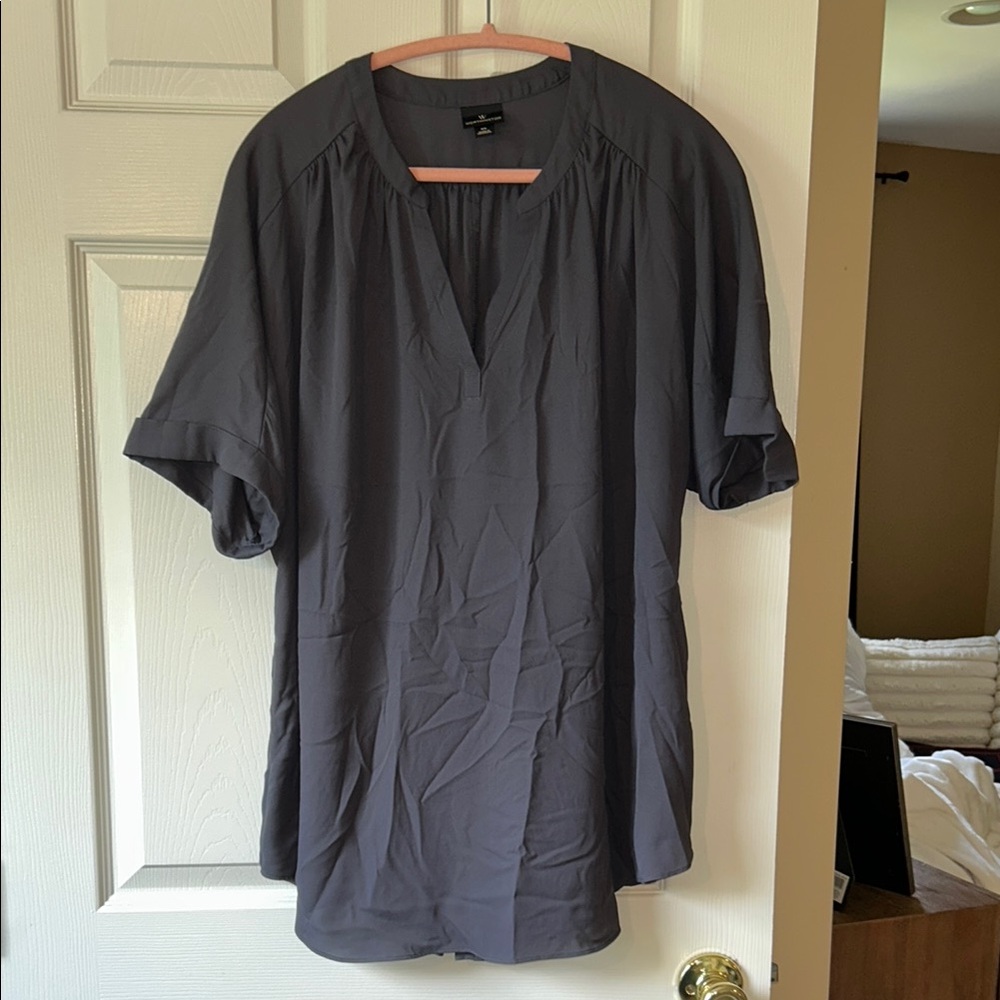 Worthington Charcoal V-Neck Top